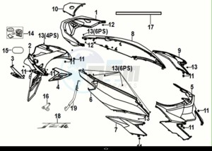 JET 14 125 LC ABS (XC12WX-EU) (E5) (M1) drawing BODY COVER