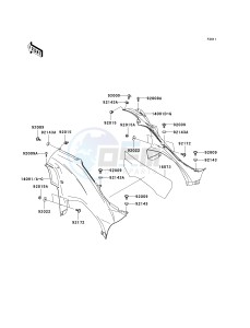 KVF 650 F [BRUTE FORCE 650 4X4I] (F6F-F9F ) F6F drawing SIDE COVERS