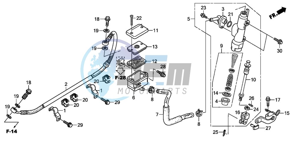 RR. BRAKE MASTER CYLINDER