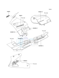 EX 250 F [NINJA 250R] (F15-F19) [NINJA 250R] drawing DECALS-- YELLOW- --- F16_F17- -