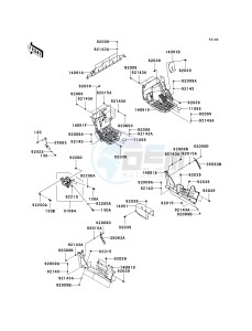 KRF 750 G [TERYX 750 FI 4X4] (G9F) G9F drawing FRAME FITTINGS-- FRONT- -