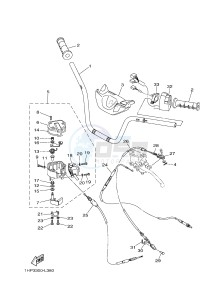 YFM550FWA YFM550DE GRIZZLY 550 (1NPC) drawing STEERING HANDLE & CABLE