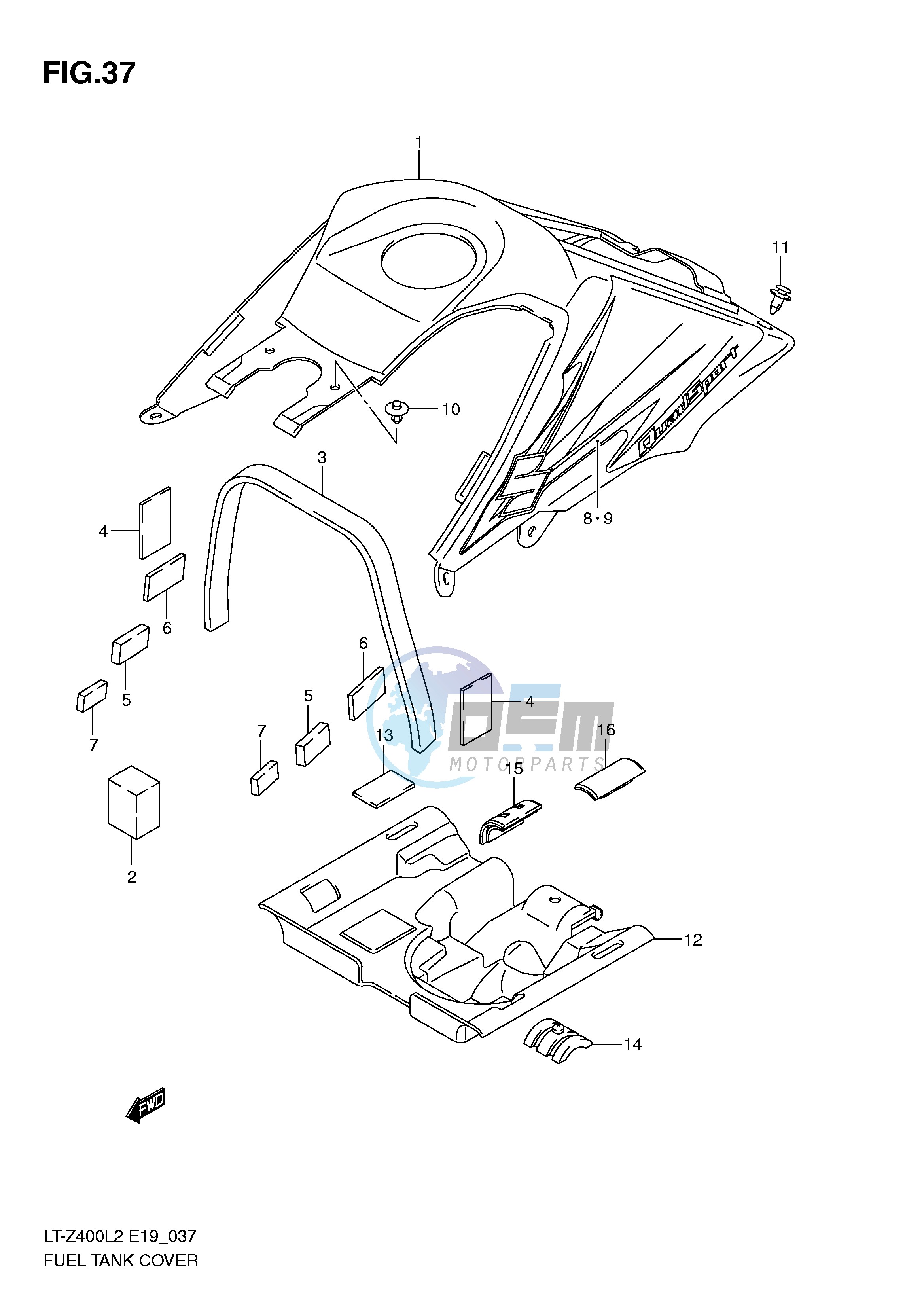 FUEL TANK COVER (LT-Z400L2 E19)