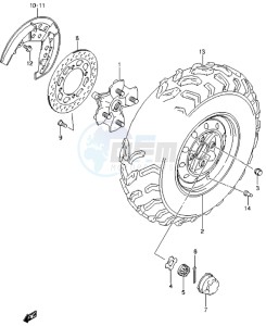 LT-A500X drawing FRONT WHEEL (LT-A500XL4 P17)