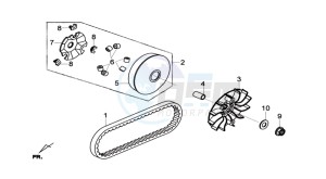 GTS 125I ABS drawing CLUTCH / V BELT