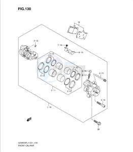 GSXF650 drawing FRONT CALIPER (GSX650FUAL1 E21)