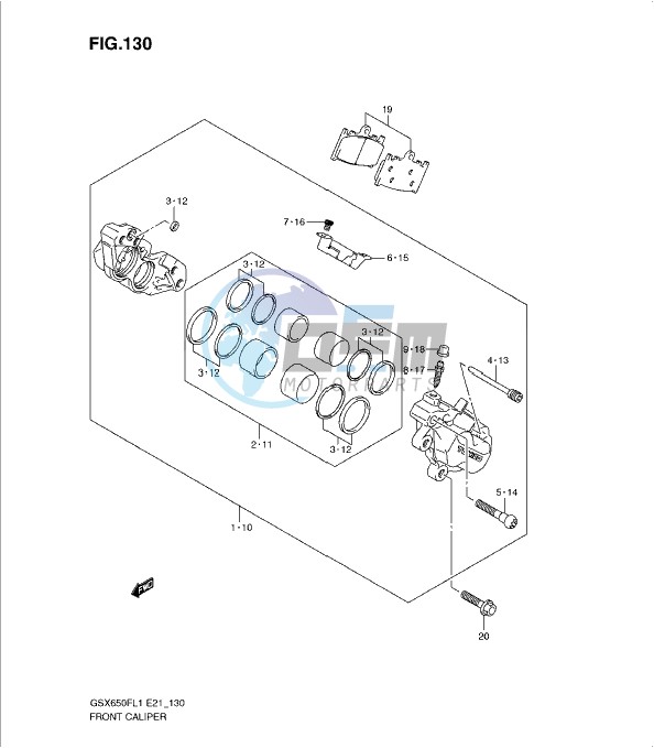 FRONT CALIPER (GSX650FUAL1 E21)