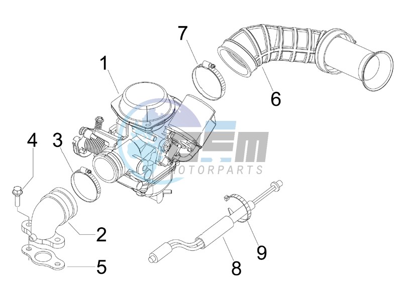 Carburettor  assembly - Union pipe