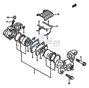 GSX750F (K-T) drawing REAR CALIPER (MODEL K L M N)