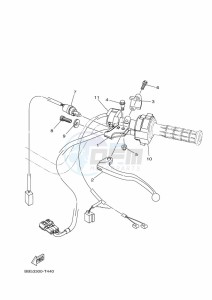 YFM450FWB KODIAK 450 (BJ5T) drawing HANDLE SWITCH & LEVER