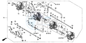 CB600F HORNET drawing CARBURETOR (ASSY.) (2)