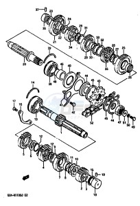 GSX-R1100 (G-H-J) drawing TRANSMISSION