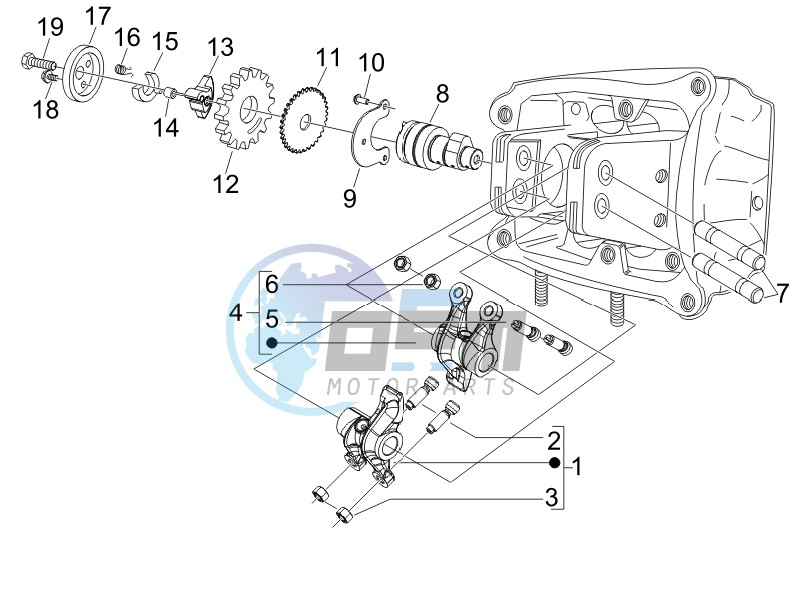 Camshaft - Rocking levers support unit