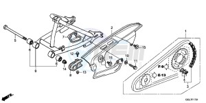 CRF50FE CRF50F Europe Direct - (ED) drawing SWINGARM (CRF50FD/E)