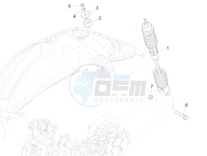 SPRINT 50 4T-3V E4 (EMEA) drawing Rear suspension - Shock absorber/s