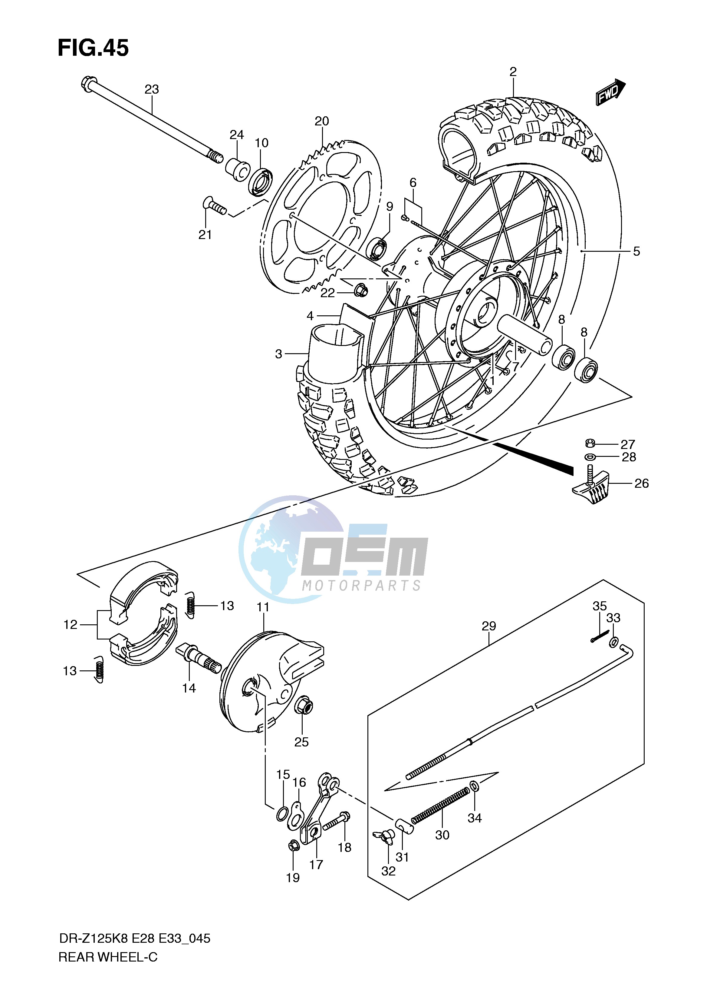 REAR WHEEL (DR-Z125L)