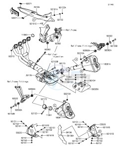 Z1000SX ZX1000LFF FR GB XX (EU ME A(FRICA) drawing Muffler(s)