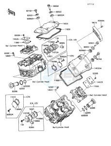 VN750 A [VULCAN 750] (A6-A9) [VULCAN 750] drawing CYLINDER HEAD COVER