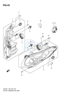 AN400 (E03) Burgman drawing FRONT COMBINATION LAMP