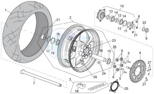 RSV4 1000 APRC R ABS (AU, CA, EU, J, RU, UK, USA) drawing Rear wheel