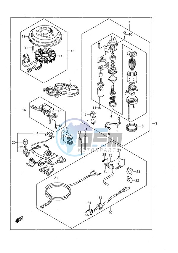 Starting Motor w/Manual Starter