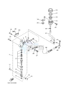 YFM700R YFM700RE RAPTOR 700R (1PE6 1PE7 1PE8) drawing REAR MASTER CYLINDER