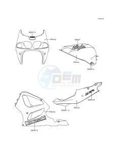 ZX 750 P [NINJA ZX-7R] (P1-P4) [NINJA ZX-7R] drawing DECALS-- EBONY- --- ZX750-P2- -