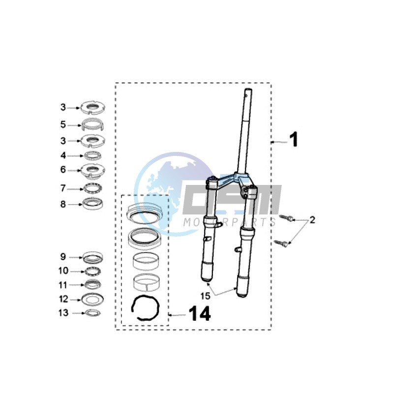 FRONT FORK / STEERINGHEAD 6,35