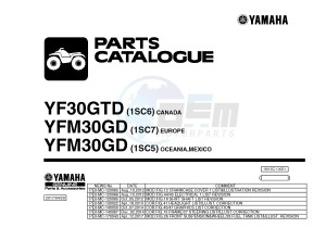 YFM300 RAPTOR 300 (1SC6 1SC7 1SC5) drawing .1-Front-Page