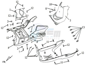 ORBIT II 50 drawing FOOTREST / LOWER COWLING