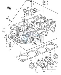 KZ 1000 E [SHAFT] (E1-E2) [SHAFT] drawing CYLINDER HEAD