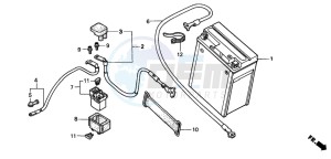 CB600F2 CB600S drawing BATTERY