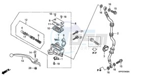 CBR125RW9 UK - (E / WH) drawing FR. BRAKE MASTER CYLINDER