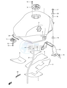 GSX750F (E2) drawing FUEL TANK (MODEL K5 K6)