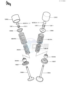 ZX 750 A [GPZ 750] (A3) [GPZ 750] drawing VALVES