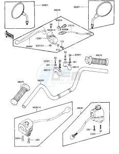 KZ 650 H[CSR] (H1-H2) [CSR] drawing HANDLEBAR -- KZ650-H1- -