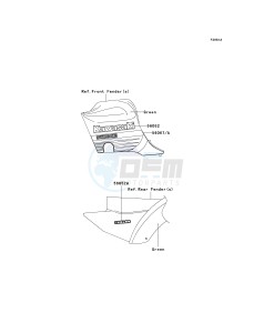 KVF 360 B [PRAIRIE 360] (B6F-B9F) B6F drawing DECALS-- GREEN- --- B6F- -