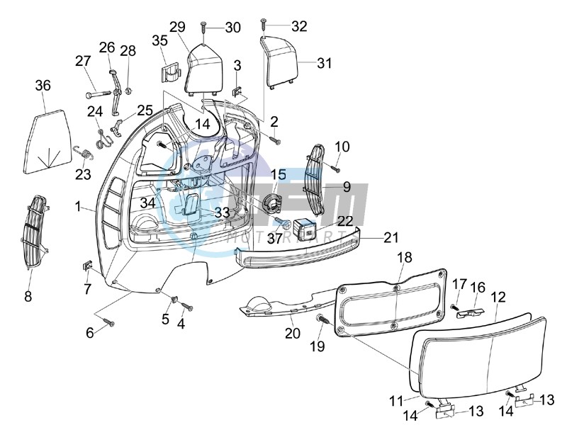 Front glovebox - Knee-guard panel