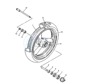 YZF R 750 drawing FRONT WHEEL