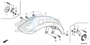 CB1100CAH UK - (E) drawing FRONT FENDER (CB1100CA/ CAD/ TA/ TAD)