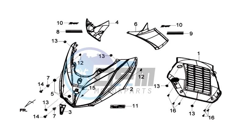 FR PLATE / INDICATORS / INNER LEG SHIELD