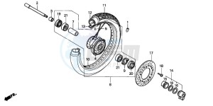 NV600C 400 drawing FRONT WHEEL