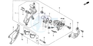 CR125R drawing REAR BRAKE CALIPER