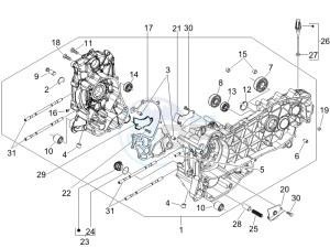 Liberty 125 4t e3 (UK) UK drawing Crankcase