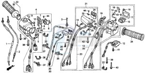 GL1500A GOLDWING ASPENCADE drawing SWITCH/CABLE (GL1500SEP/SER/SES/SET)