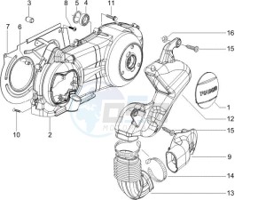 X9 125 Evolution powered drawing Crankcase cover - Crankcase cooling