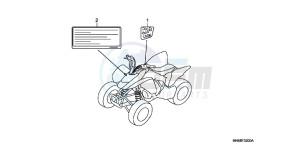 TRX250XB drawing CAUTION LABEL