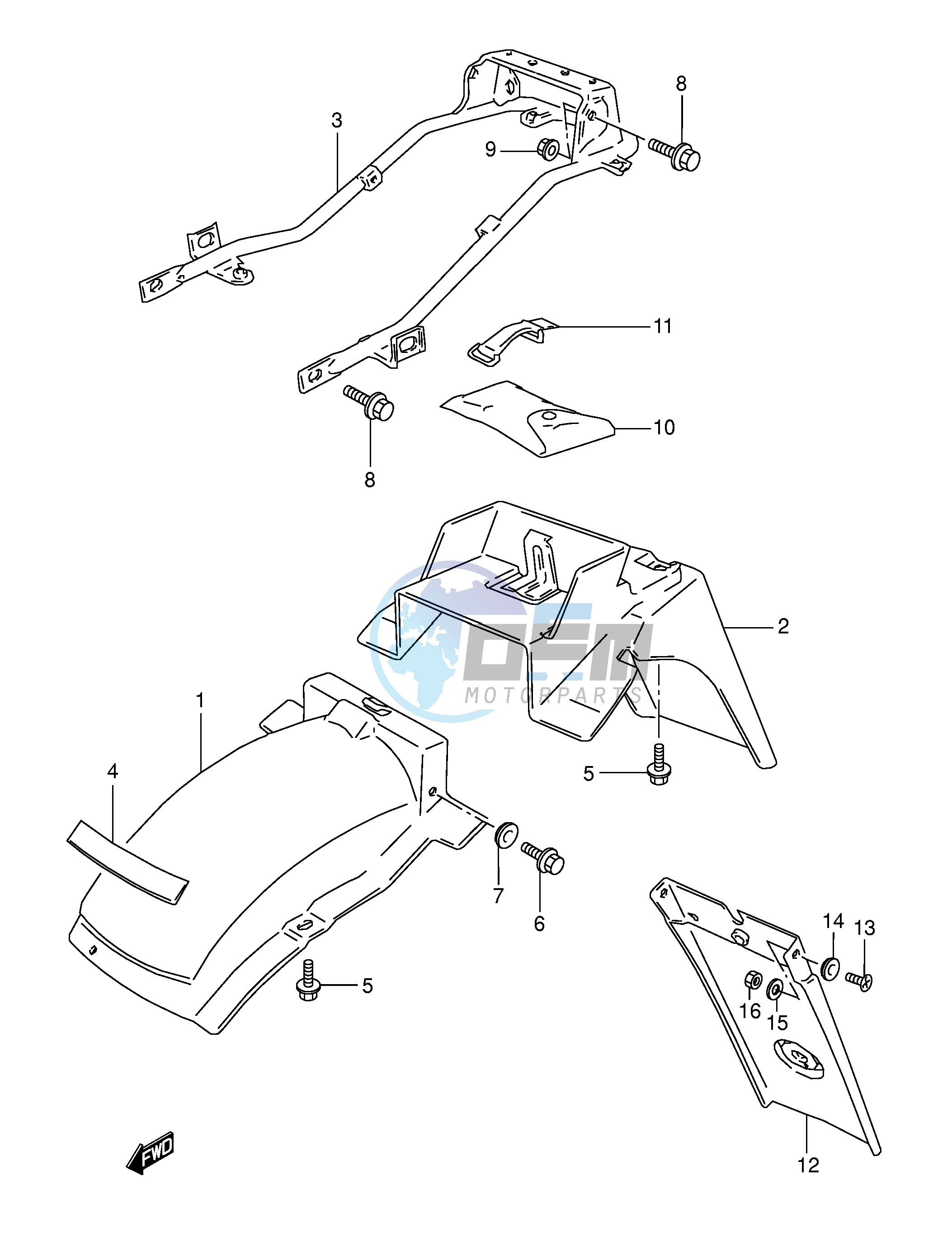 REAR FENDER (MODEL M N P R)