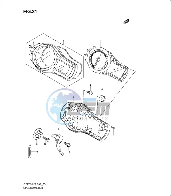 SPEEDOMETER (GSF650SAK9/SUAK9/SAL0/SUAL0)