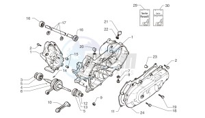 Ark LC Red-Pearl white-Matt Black 50 drawing Crankcase - Crankshaft - Carter